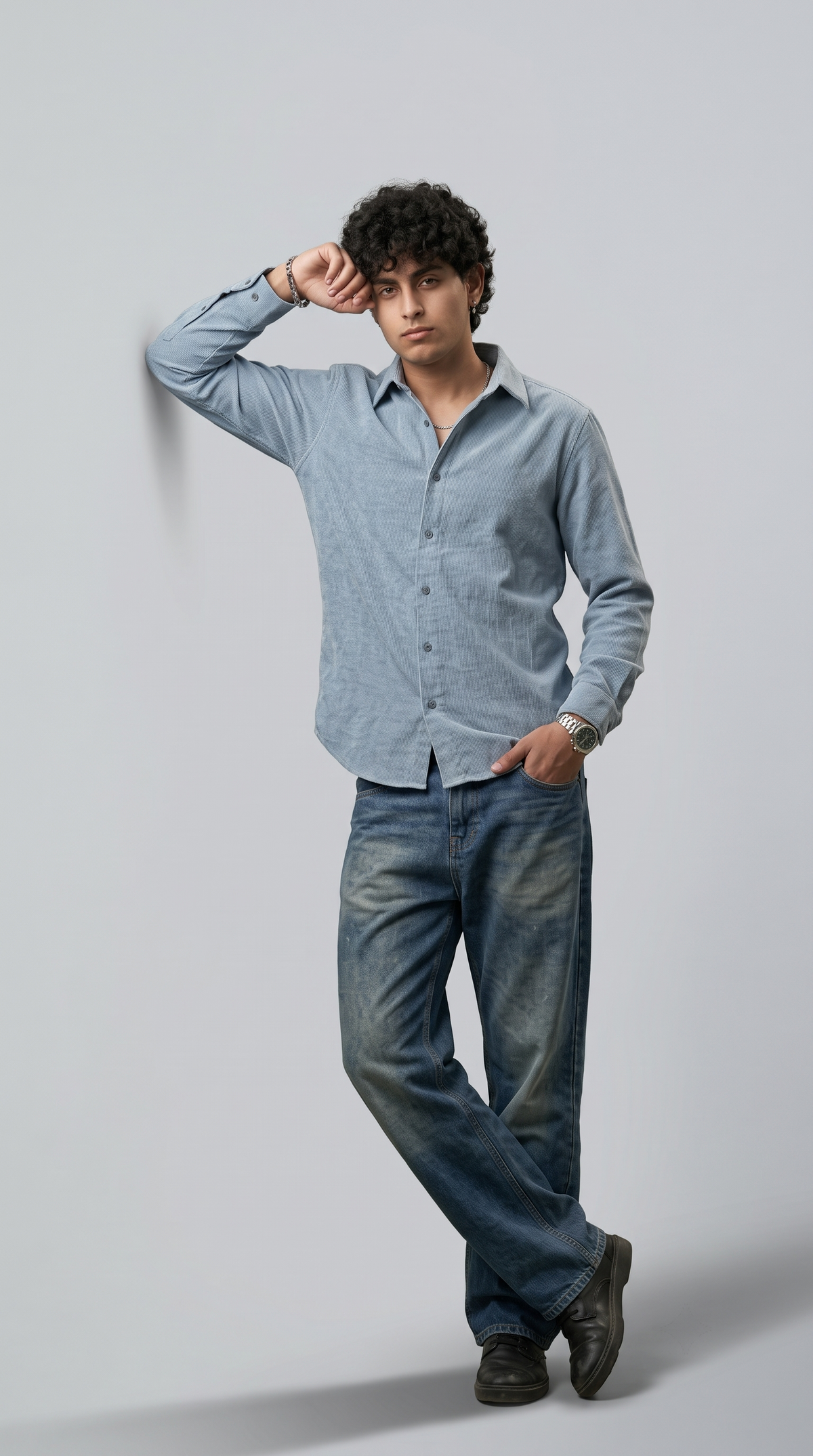 SKY BLUE CORDUROY SHIRT