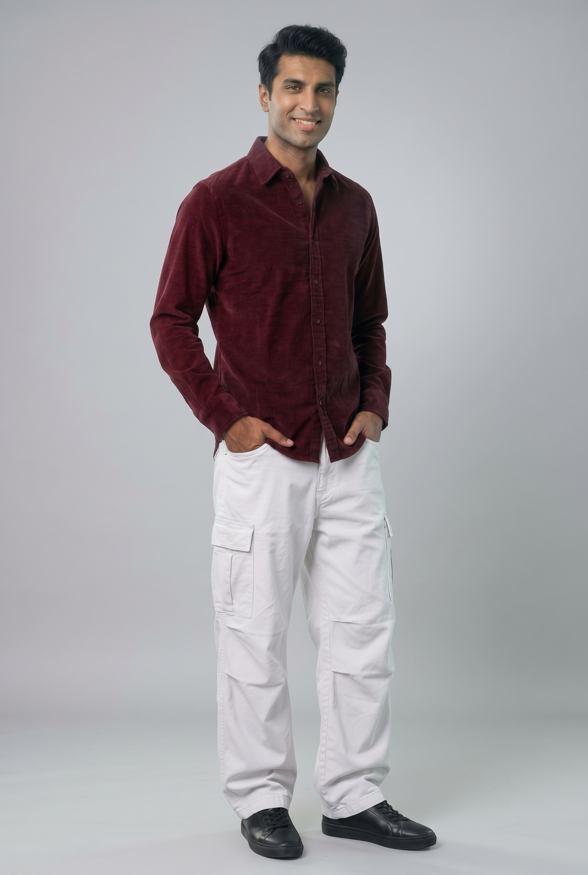 MAROON CORDUROY SHIRT