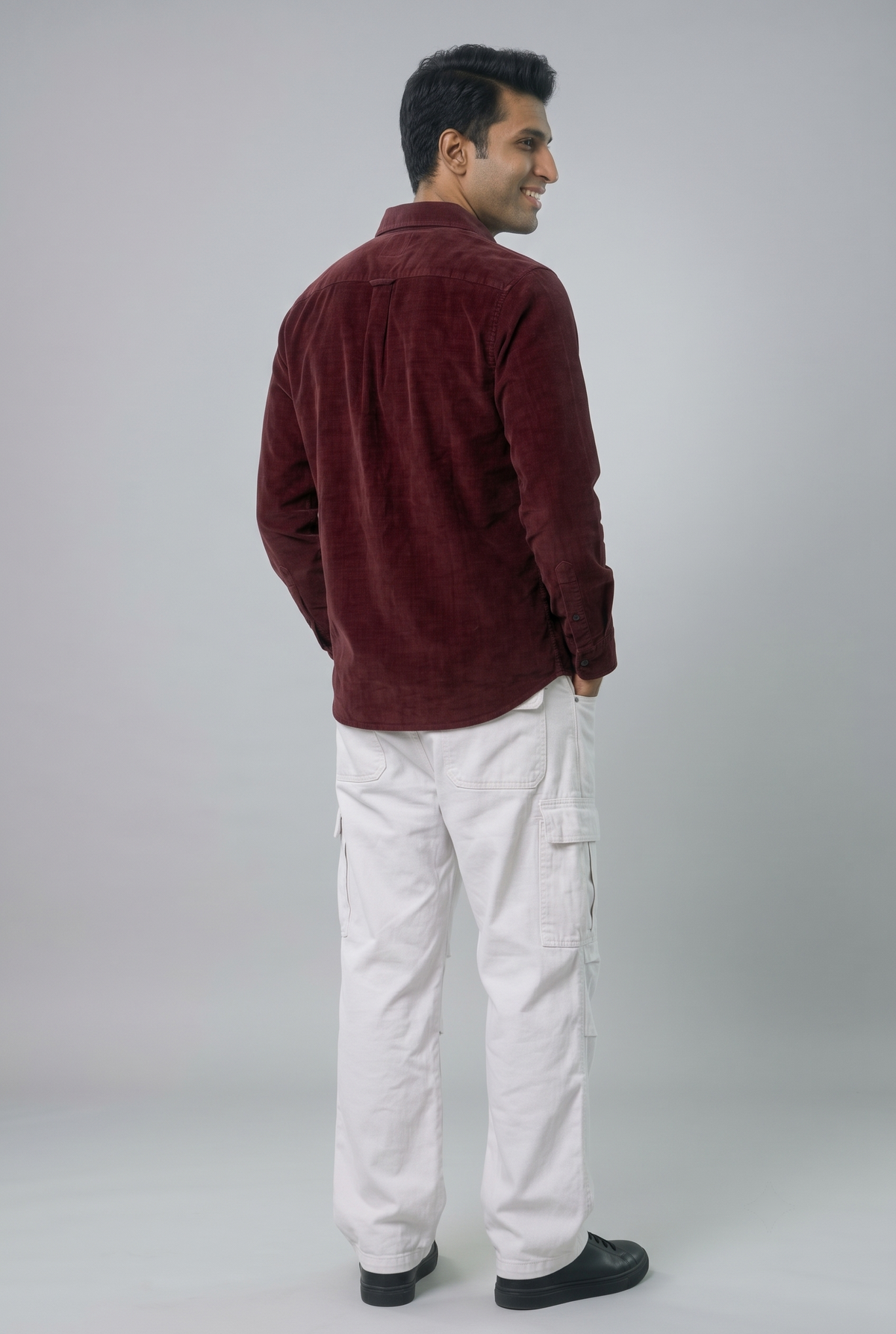 MAROON CORDUROY SHIRT
