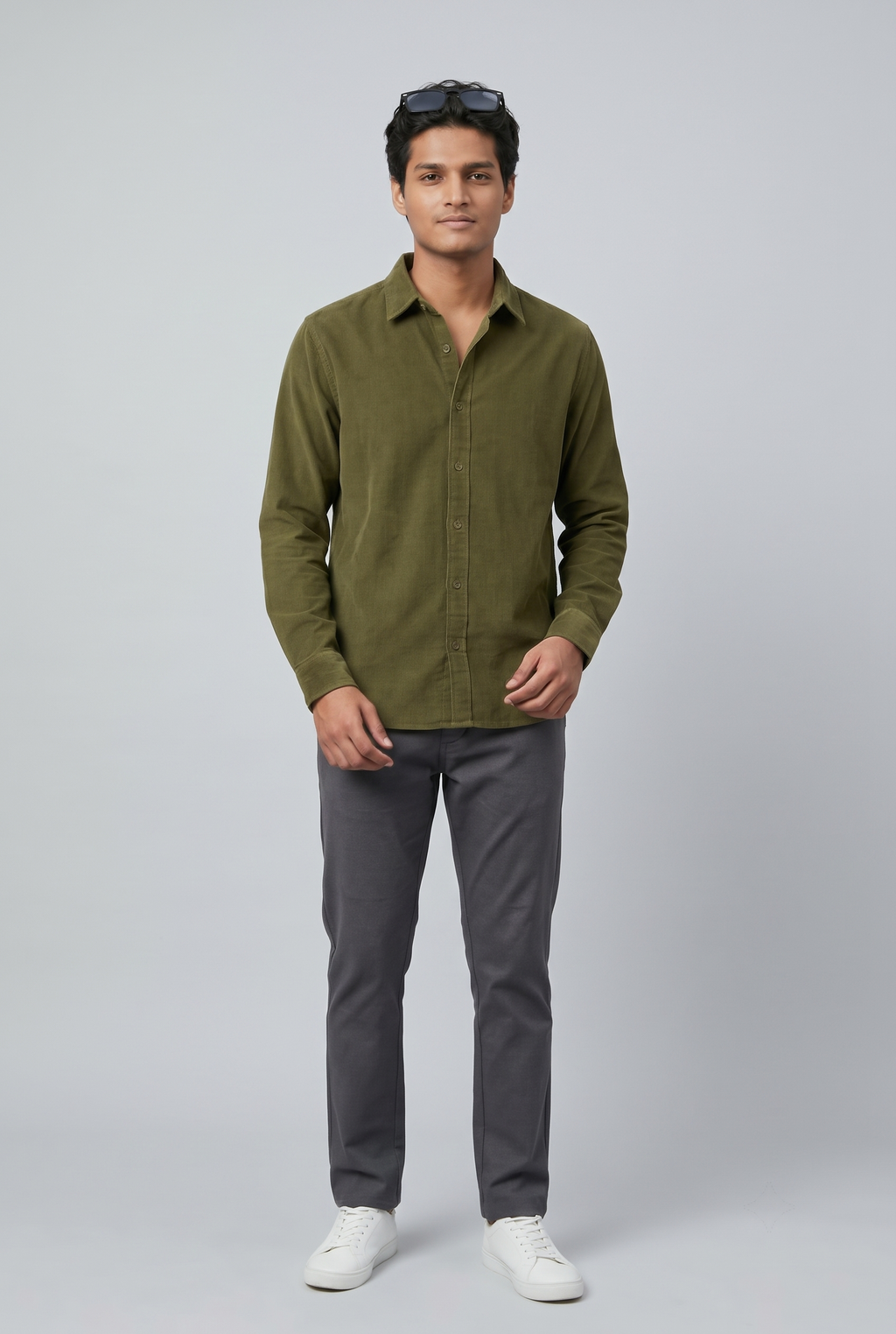 LAUREL GREEN CORDUROY SHIRT
