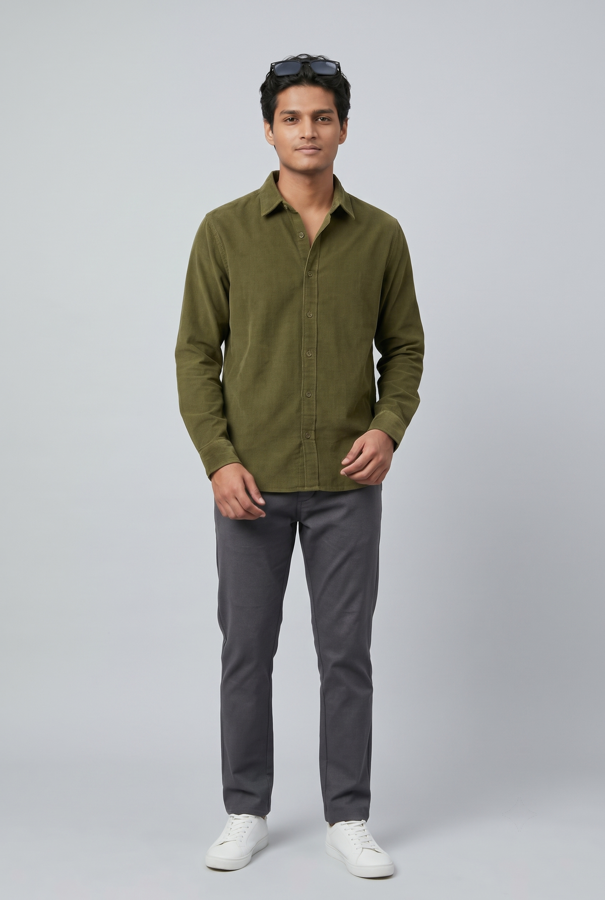 LAUREL GREEN CORDUROY SHIRT